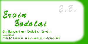 ervin bodolai business card